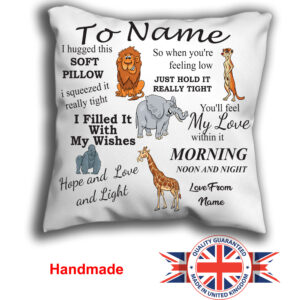 Personalised Animal Cuddle Cushion Pillow