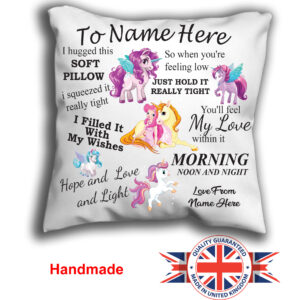 Personalised Unicorn Cuddle Cushion Pillow