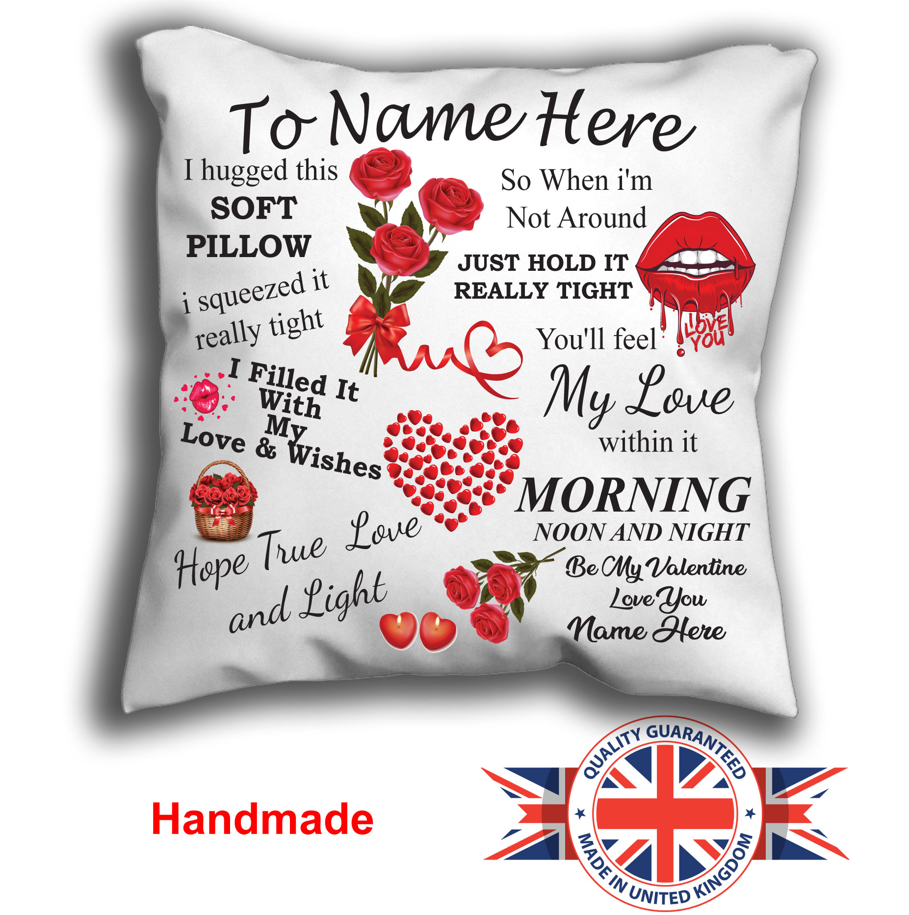 Personalised Valentine Cushion Pillow