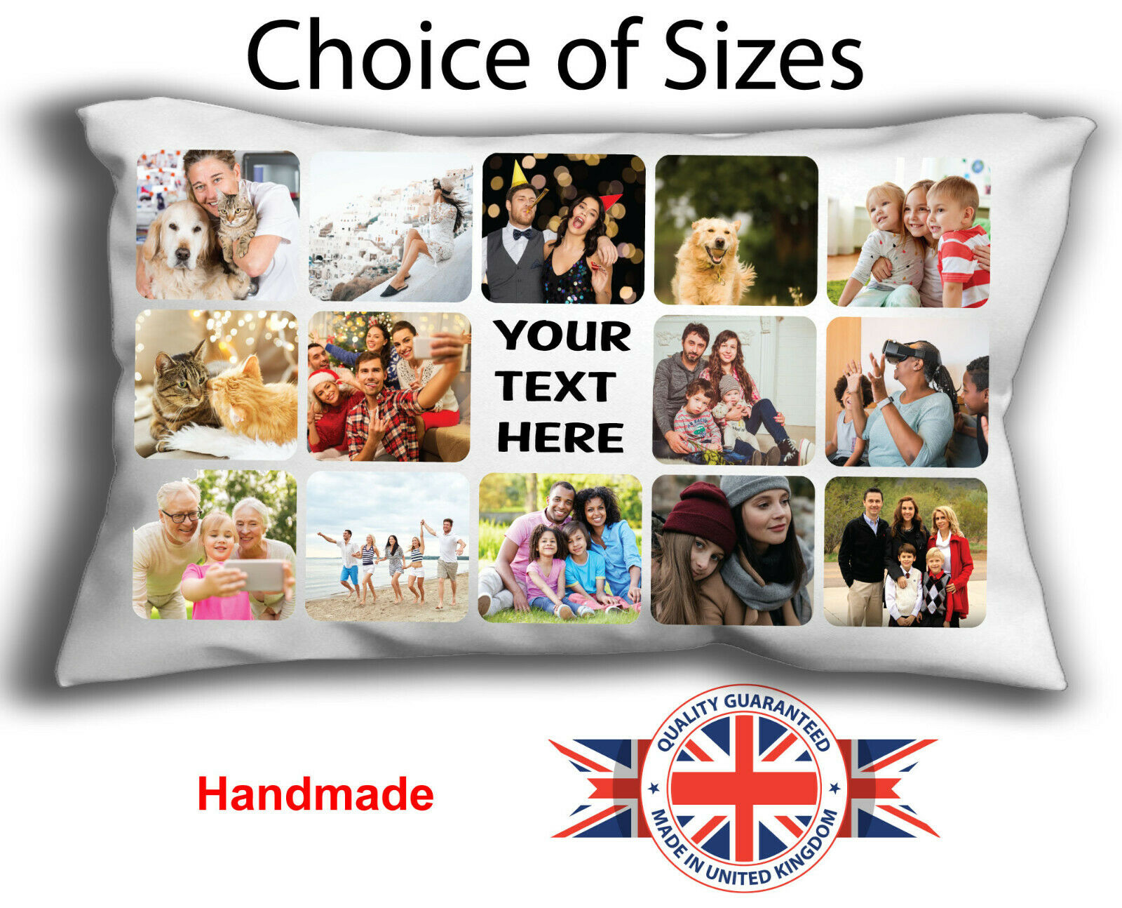 Personalised Collage Oblong Cushion Pillow
