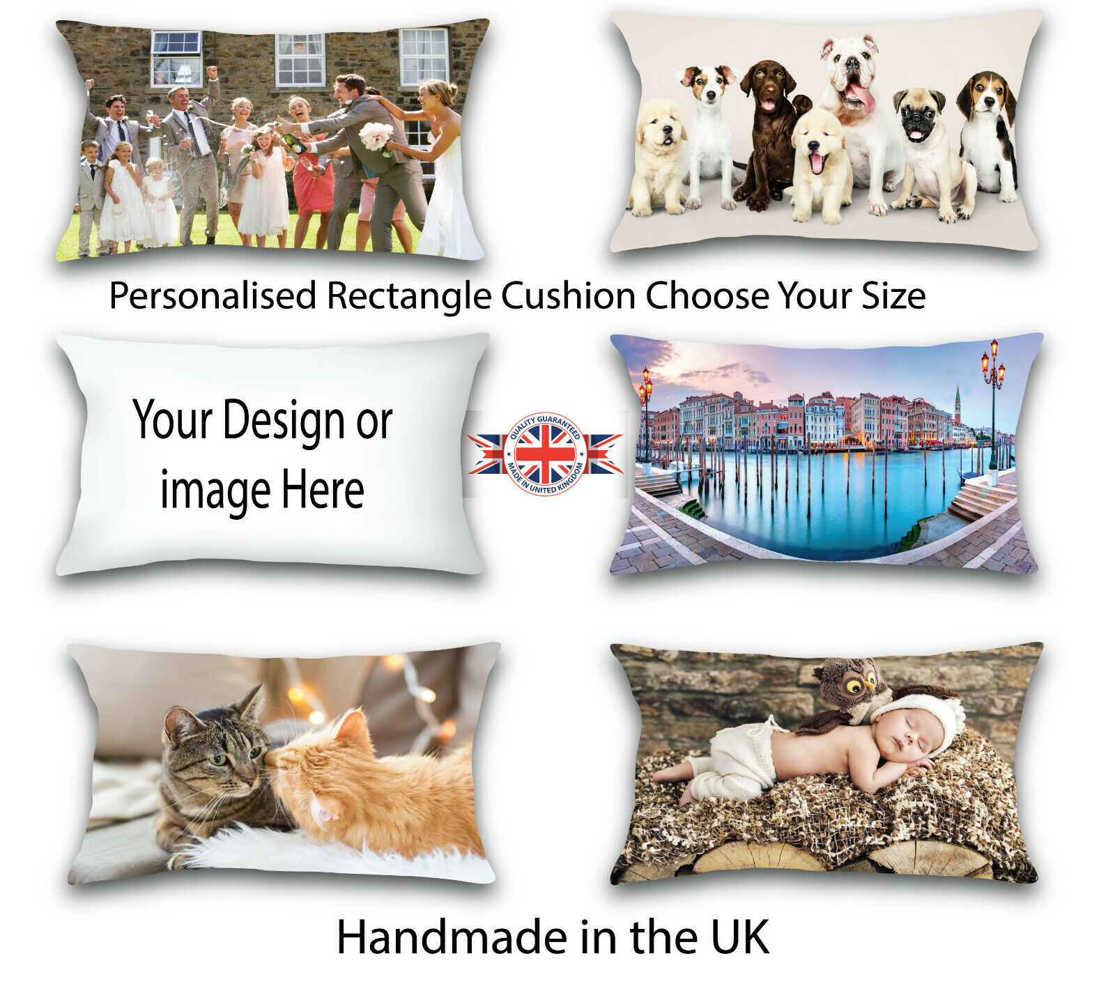PERSONALISED OBLONG PILLOW RECTANGLE PHOTO CUSHION