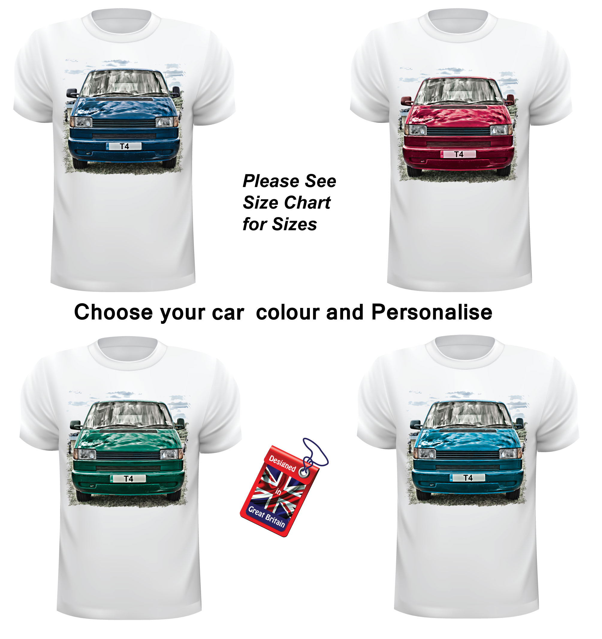 Car Art Design Classic VW T4 Transporter T Shirt