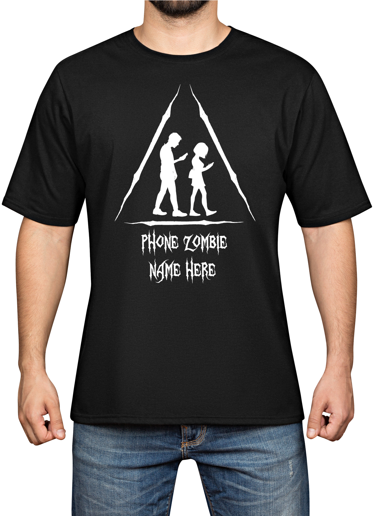 Personalised Phone Zombie T Shirt
