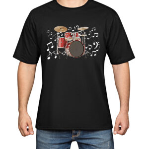 Drum Kit T Shirt, Drummers T Shirt, Men's Drum Kit Top, Cotton T Shirt,
