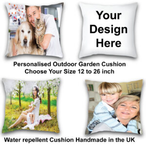 Personalised Outdoor Camping Garden Pillow Printed both sides Cushion, Photo Cushion Water repellent Cushion outdoor Garden Camping Cushion Picture Photo Cushion Design Your Own Cushion Photo Cushion Choose Your Size, Handmade with a zip for cover removal. Our Cushion are designed and Printed by us Aggie’s Bags in the UK, our covers are overlocked to give it strength and structure Lighter quality and so easier to sew but still tough, durable make perfect cushion Please Note – Water repellent, not water proof. Products made from this fabric will fade if left in direct sunlight permanently (either inside/outside) – they should be stored under cover after use. Please Note message us with your images, we make bespoke items so we will require you to approve a proof before we make print and dispatch this is to insure the you will be happy with your product Size Chart 12 inch 30cm x 30cm cushion cover Size is L 11 inches W 11 inches to fit a 12 inch cushion pad to make it look plump 14 inch 35cm x 35cm cushion cover Size is L 13 inches W 13 inches to fit a 14 inch cushion pad to make it look plump 16 inch 40cm x 40cm cushion cover Size is L 15 inches W 15 inches to fit a 16 inch cushion pad to make it look plump 18 inch 45cm x 45cm cushion cover Size is L 17 inches W 17 inches to fit a 18 inch cushion pad to make it look plump 20 inch 50cm x 50cm cushion cover Size is L 19 inches W 19 inches to fit a 20 inch cushion pad to make it look plump 22 inch 56cm x 56cm cushion cover Size is L 21 inches W 21 inches to fit a 22 inch cushion pad to make it look plump 24 inch 60cm x 60cm cushion cover Size is L 23 inches W 23 inches to fit a 24 inch cushion pad to make it look plump 26 inch 65cm x 65cm cushion cover Size is L 25 inches W 25 inches to fit a 26 inch cushion pad to make it look plump Any Questions Please Ask Manufacturing: All our items are manufactured by us MandADesign Studio here in the UK Terms and Conditions Buy purchasing this item the buyer has accepted these terms and conditions below the images that you send to M and A Design Studio must not infringe anyone's copyright; in particular, you must ensure that you either own the copyright in an Image that you send to us or that you are fully licensed by the copyright owner to use the Image and to make any subsequent use of it (such as by including the Image in a Product) or in email and postal communications. you must not infringe anyone's privacy or data protection rights; in particular, you must ensure you have the right to depict any person who appears in an Image that you send to us and to authorise the subsequent use of it (such as by including a depiction of that person in a Product or in email and postal communications. you must not infringe any other rights, such as a trade mark, of any person or entity or a duty owed to any person or entity, such as a duty of confidentiality, contravene any applicable law (including, without limitation, any criminal law) regulation; include anything that is false, inaccurate, misleading, offensive, abusive, threatening distress to any person. it is the buyer's responsibility to ensure that these guidelines are followed as M and A Design Studio cannot physically check every image. the buyer has accepted these terms and conditions buy purchasing this item. Thanks for Looking