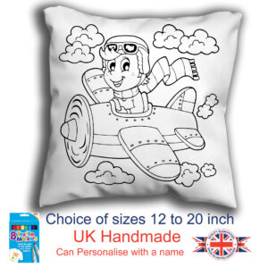 Aeroplane Colouring Cushion, with or without Fabric Pens Graffiti Pillow