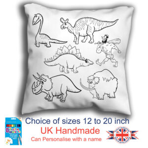 Dinosaw Colouring Cushion, with or without Fabric Pens Graffiti Pillow