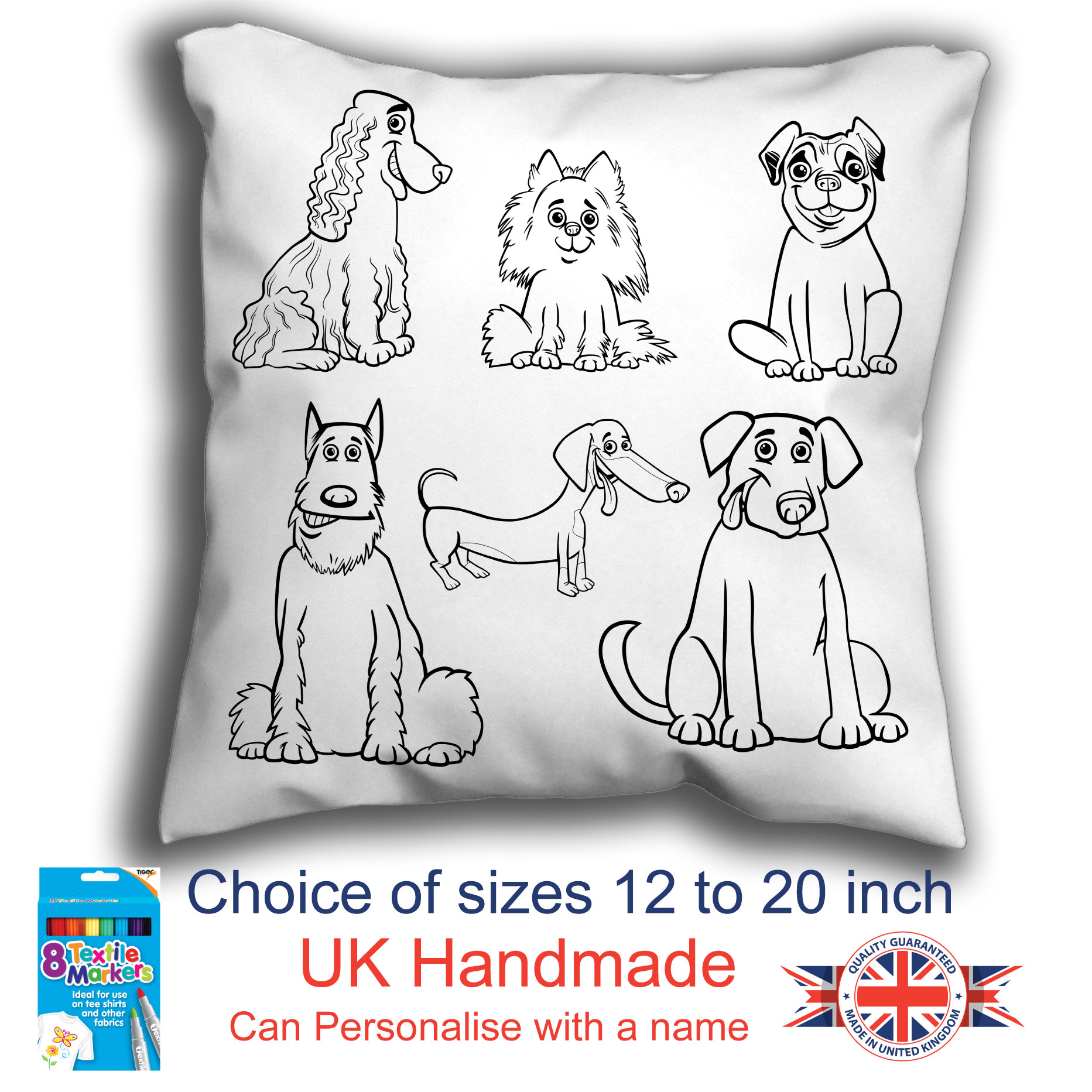 Dog Colouring Cushion