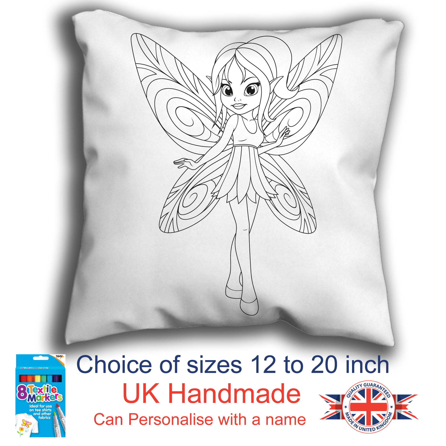 Fairy Colouring Cushion