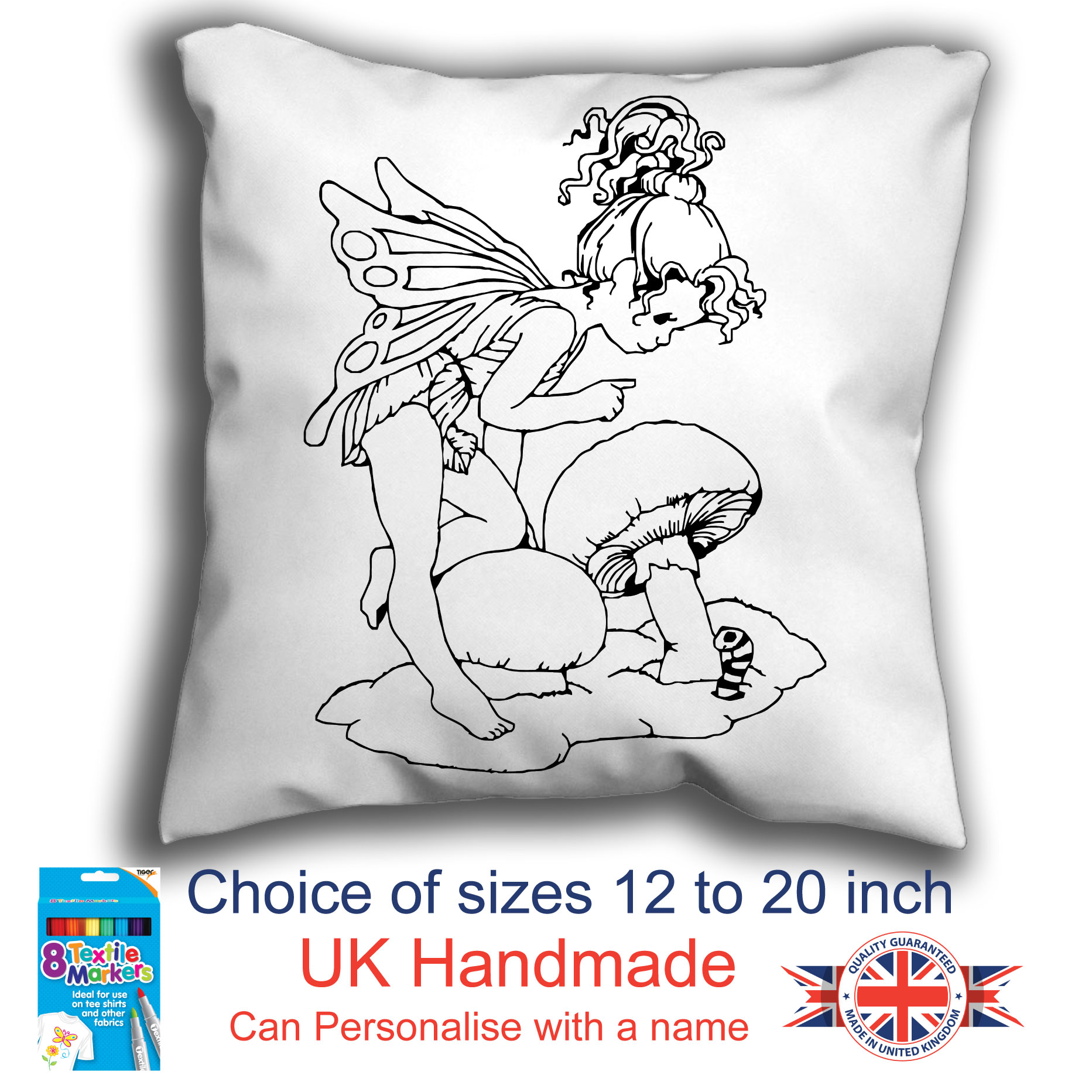 Fairy Colouring Cushion