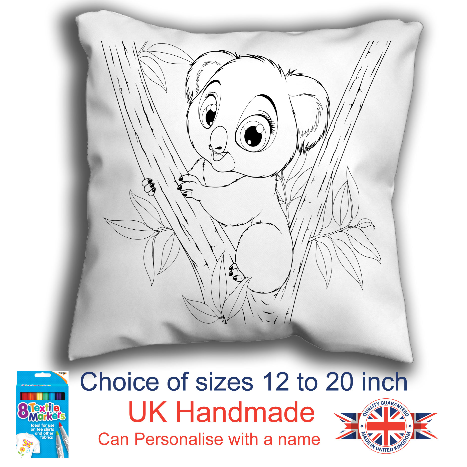Koala Bear Colouring Cushion