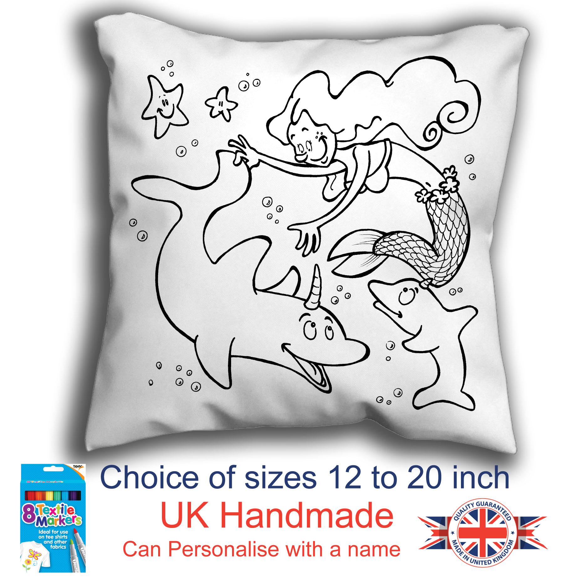 Mermaid Colouring Cushion