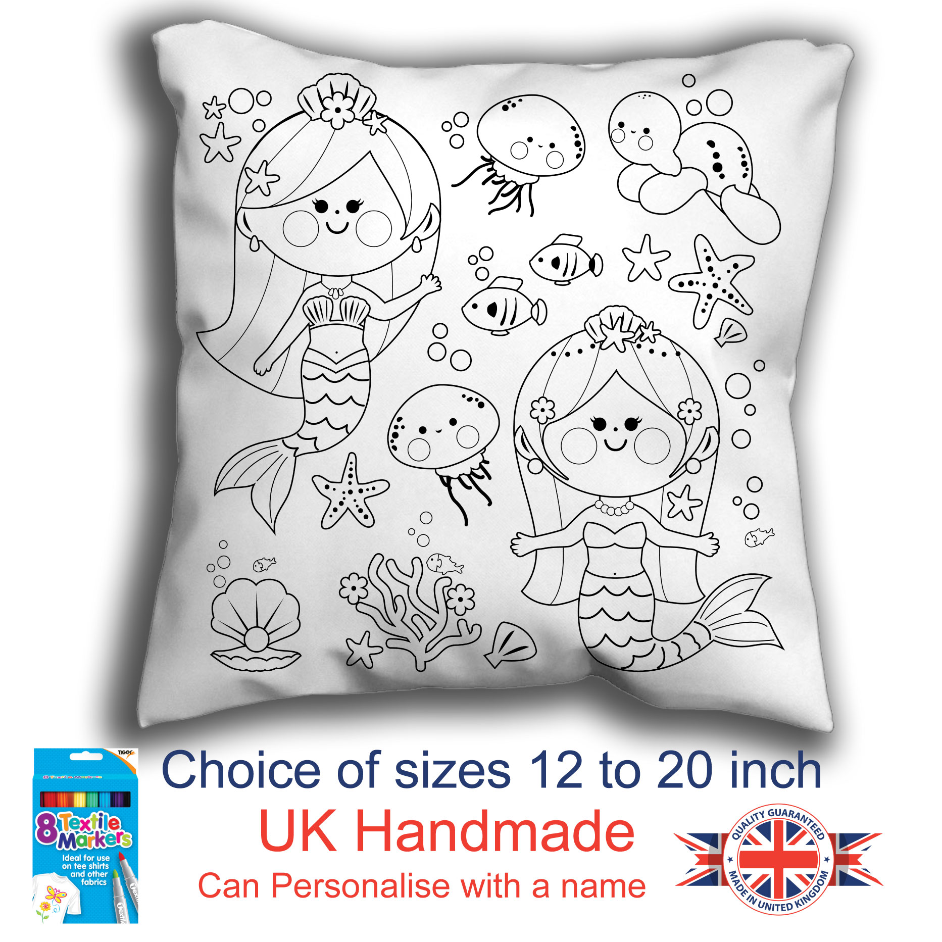 Mermaids Colouring Cushion