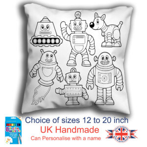 Robots Colouring Cushion