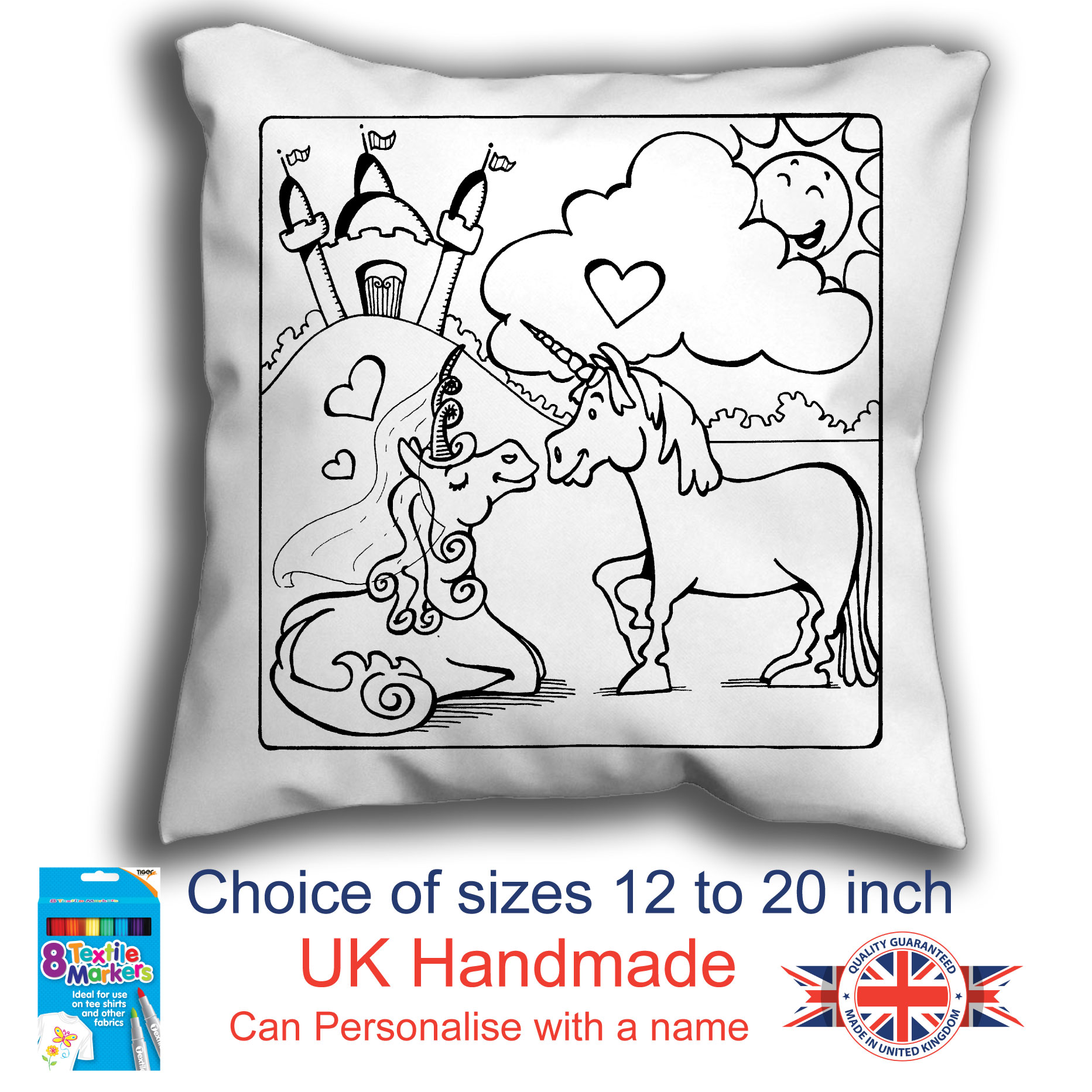 Unicorn Colouring Cushion