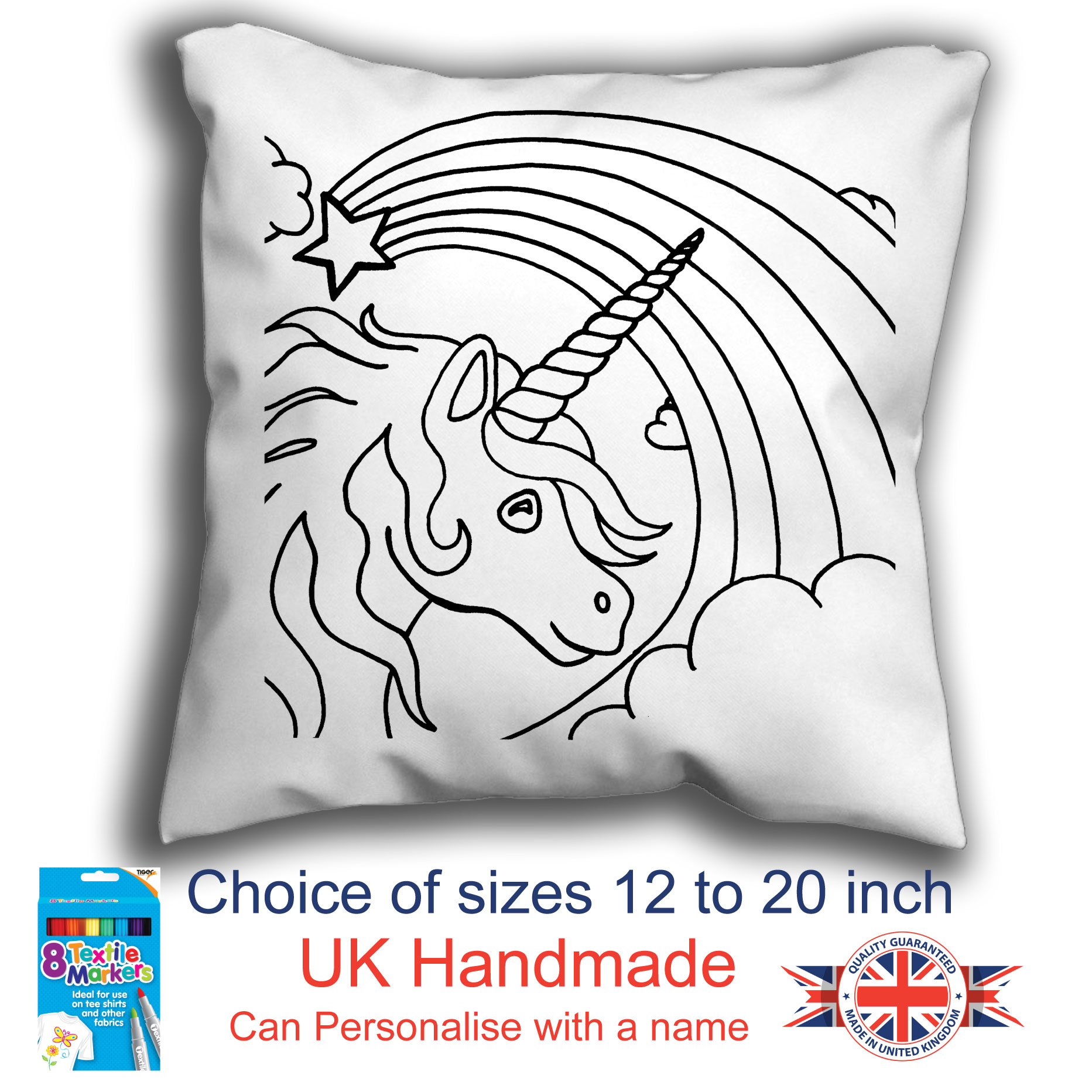 Unicorn Colouring Cushion