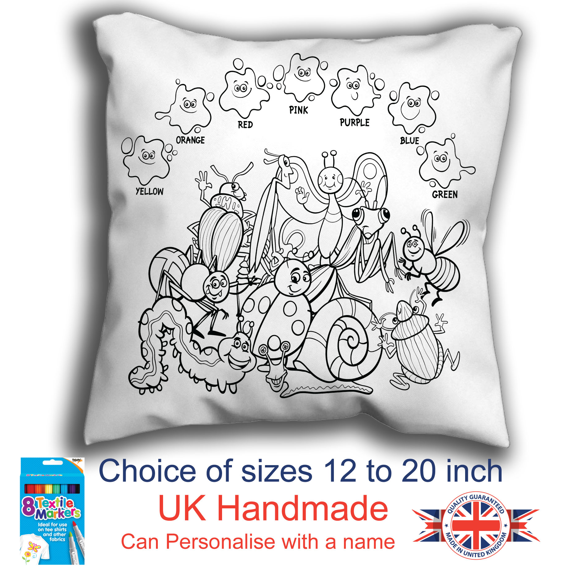 animals colouring pillow