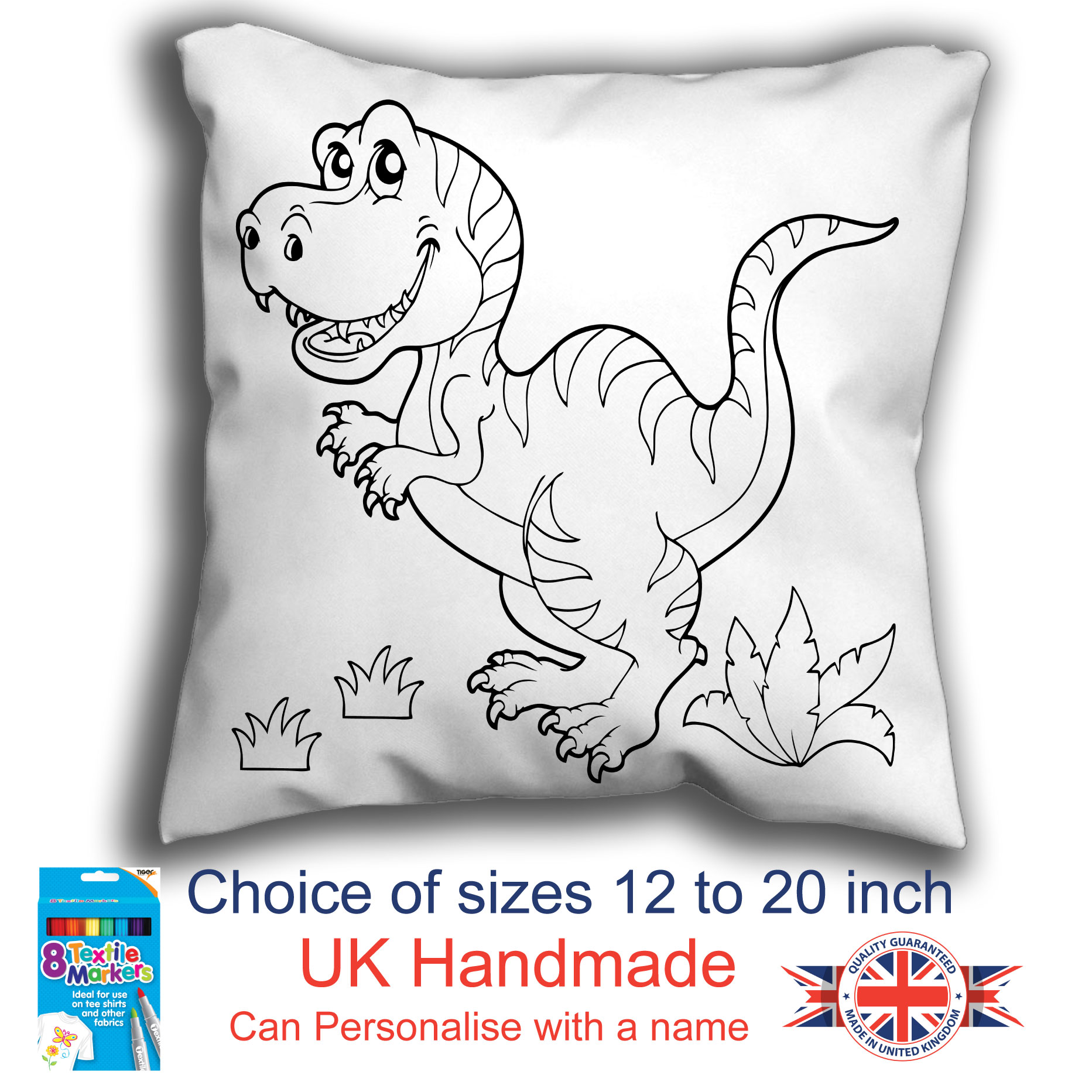 T Rex Colouring Cushion