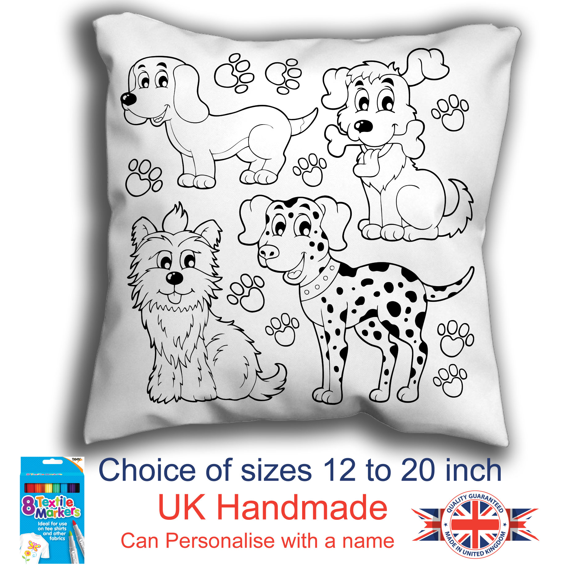 Dog Colouring Cushion