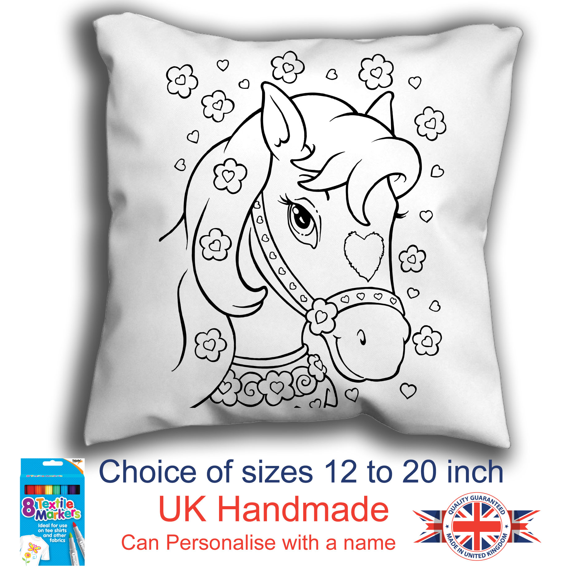 Horse Colouring Cushion