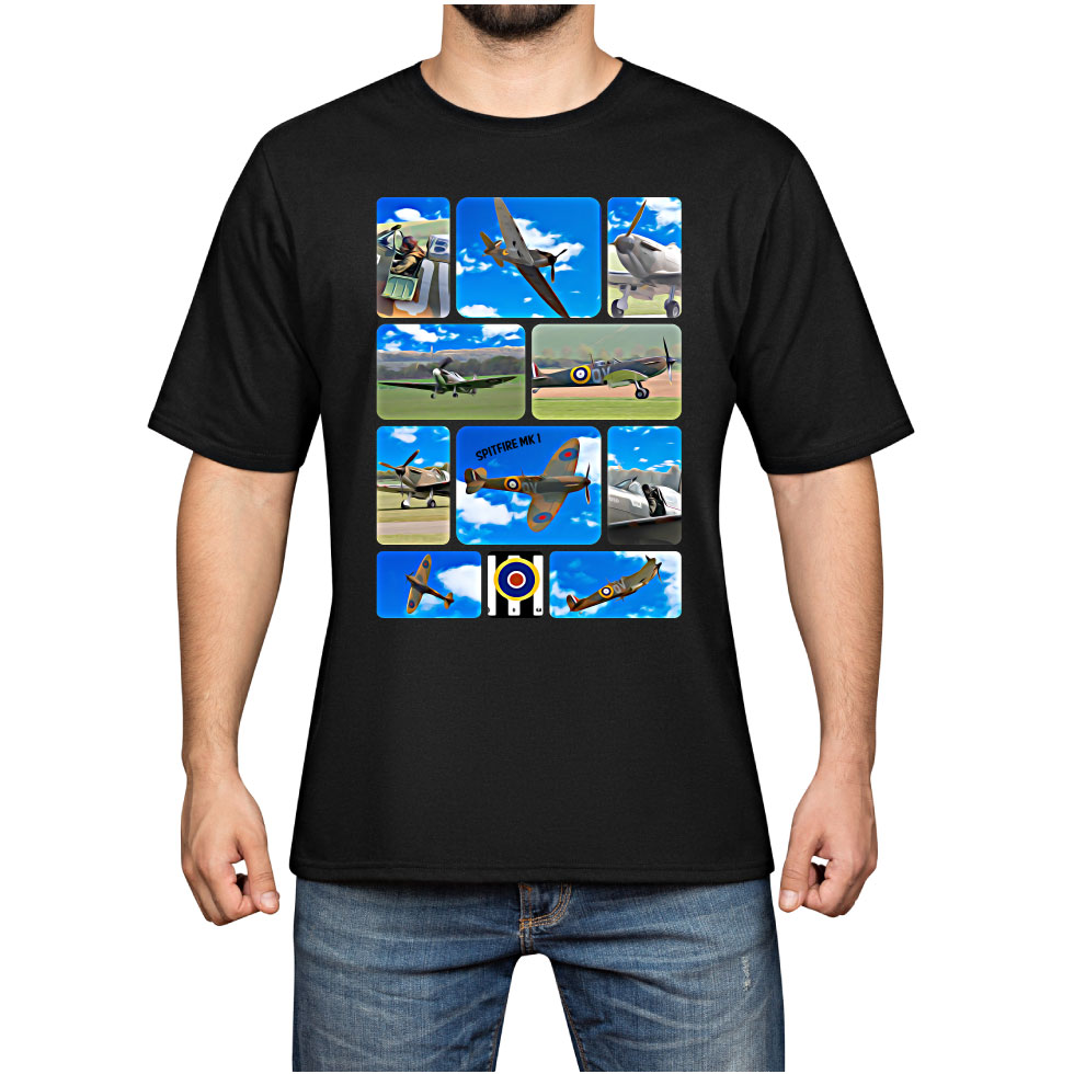 WW2 Spitfire MK 1 T Shirt Spitfire MK 1 T Shirt ww2 Spitfire aircraft top Tee