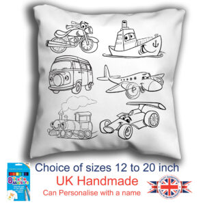 Transport Colouring Cushion