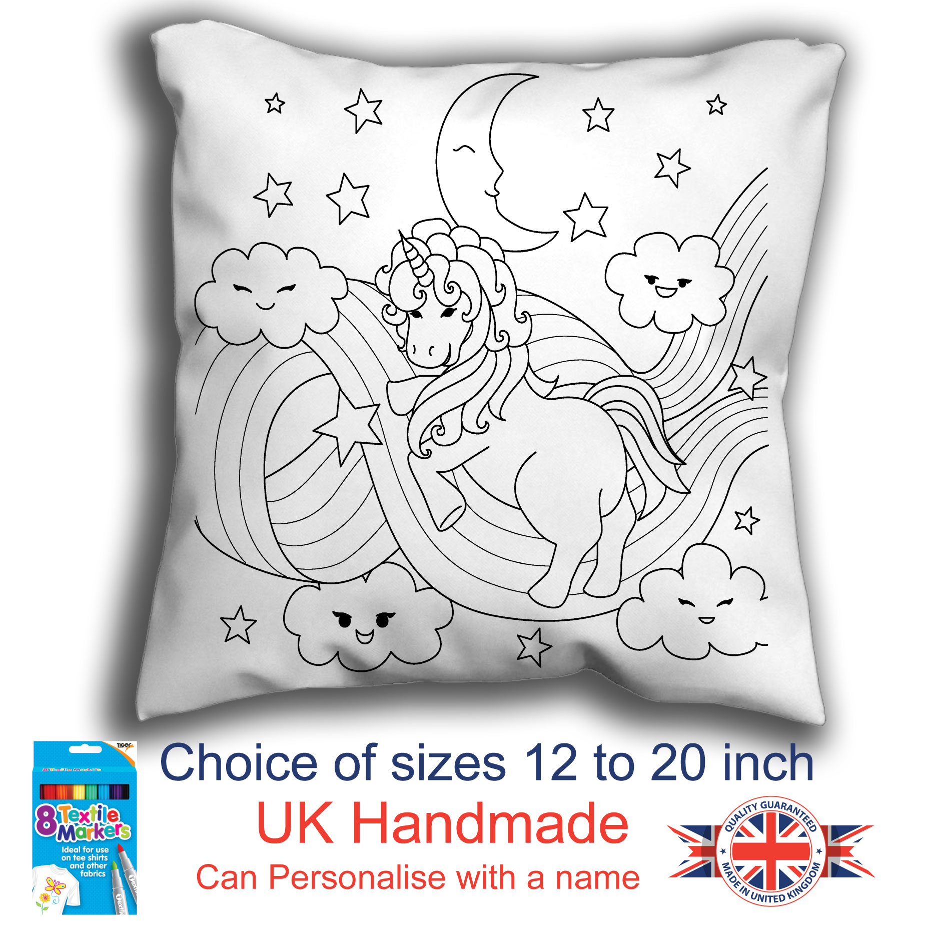Unicorn Colouring Cushion