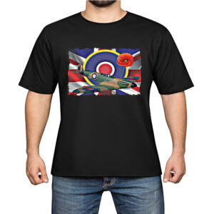Spitfire T Shirt, WW2 Spitfire T shirt, Union Jack T shirt, Poppy, British Flag Top